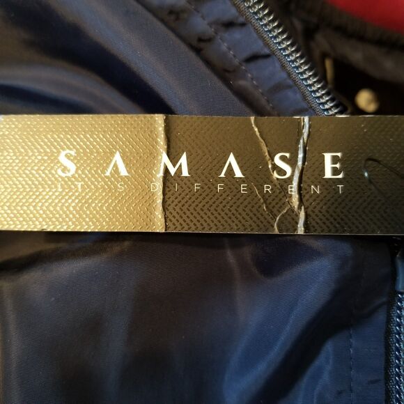 Samase It's Different Size L Navy/Maroon Logo Accent Bomber Jacket - Picture 5 of 11